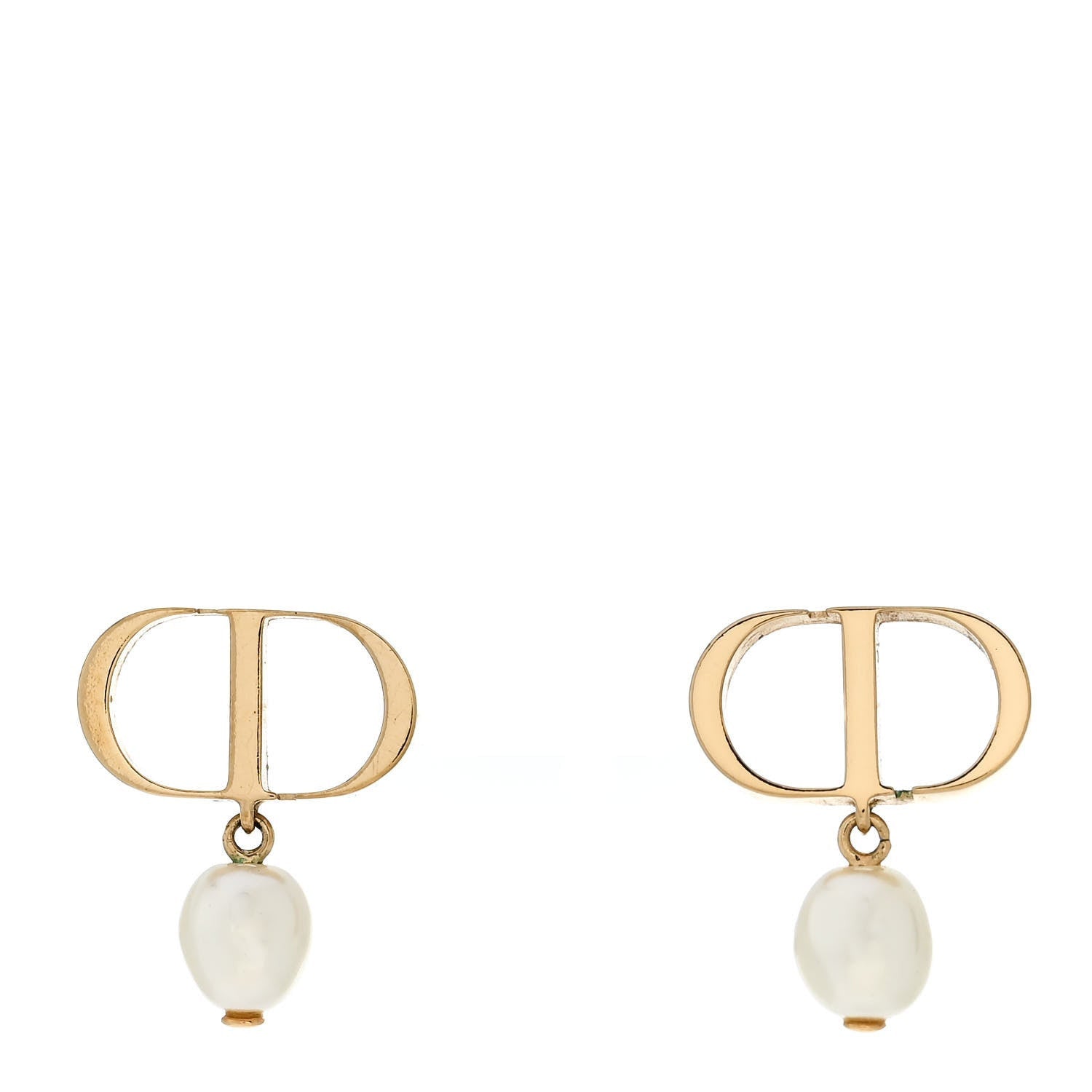 Christian Dior Pearl Petit CD Earrings Gold 1 of 4