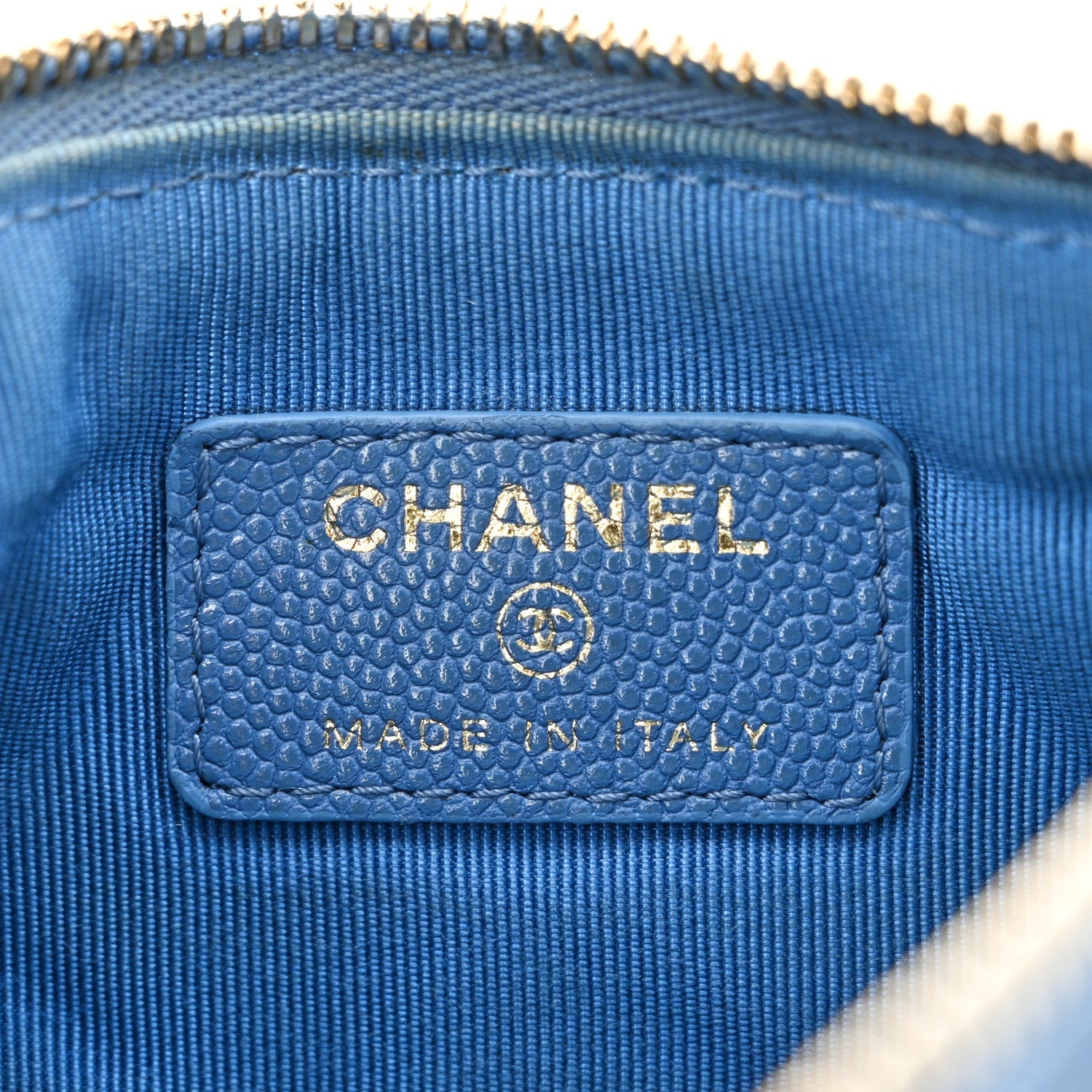 Chanel Caviar Quilted Small Pouch Blue 6 of 6
