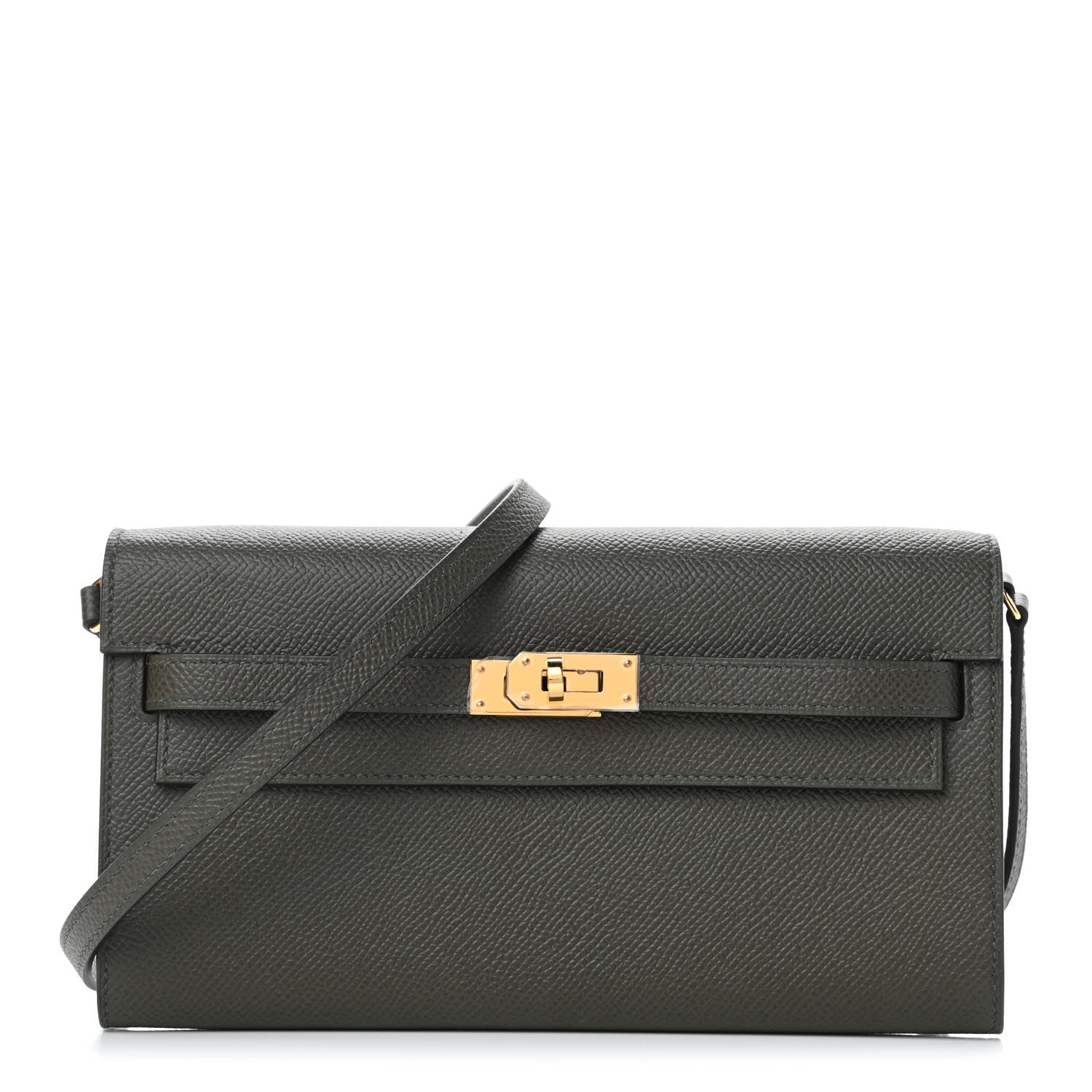 Hermes Epsom Kelly Wallet To Go Vert De Gris 1 of 4