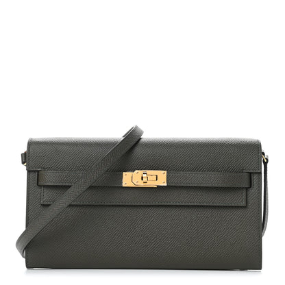 Hermes Epsom Kelly Wallet To Go Vert De Gris 1 of 4