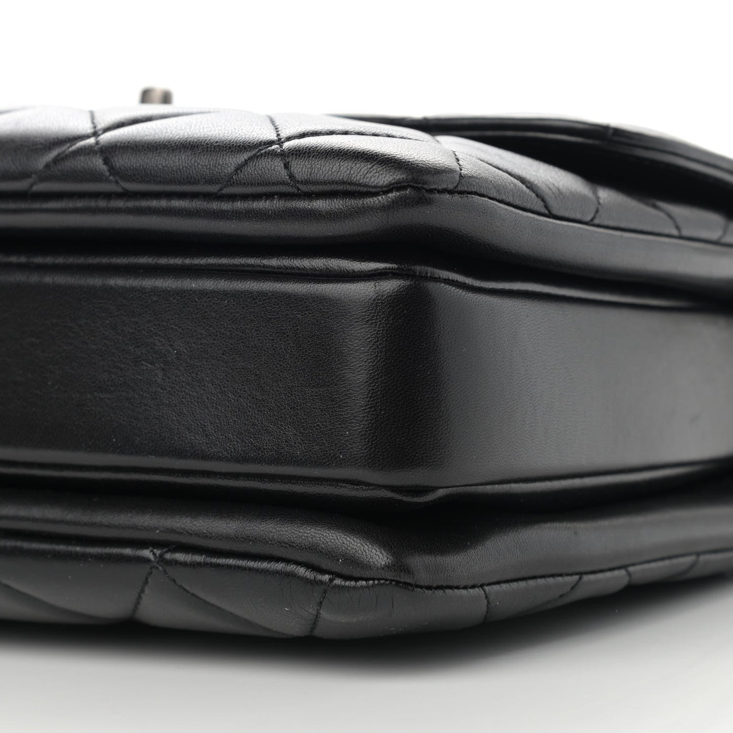 Lambskin Quilted Medium Trendy CC Flap Dual Handle Bag Black