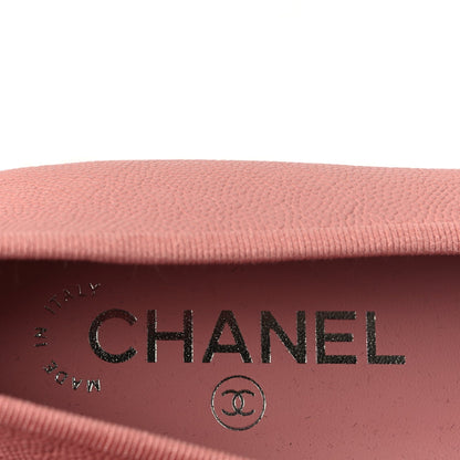 Chanel Caviar CC Cap Toe Ballerina Flats 36.5 Pink 6 of 9
