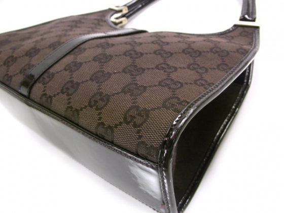 Gucci Monogram Patent Small Bardot Bag Brown 5 of 10