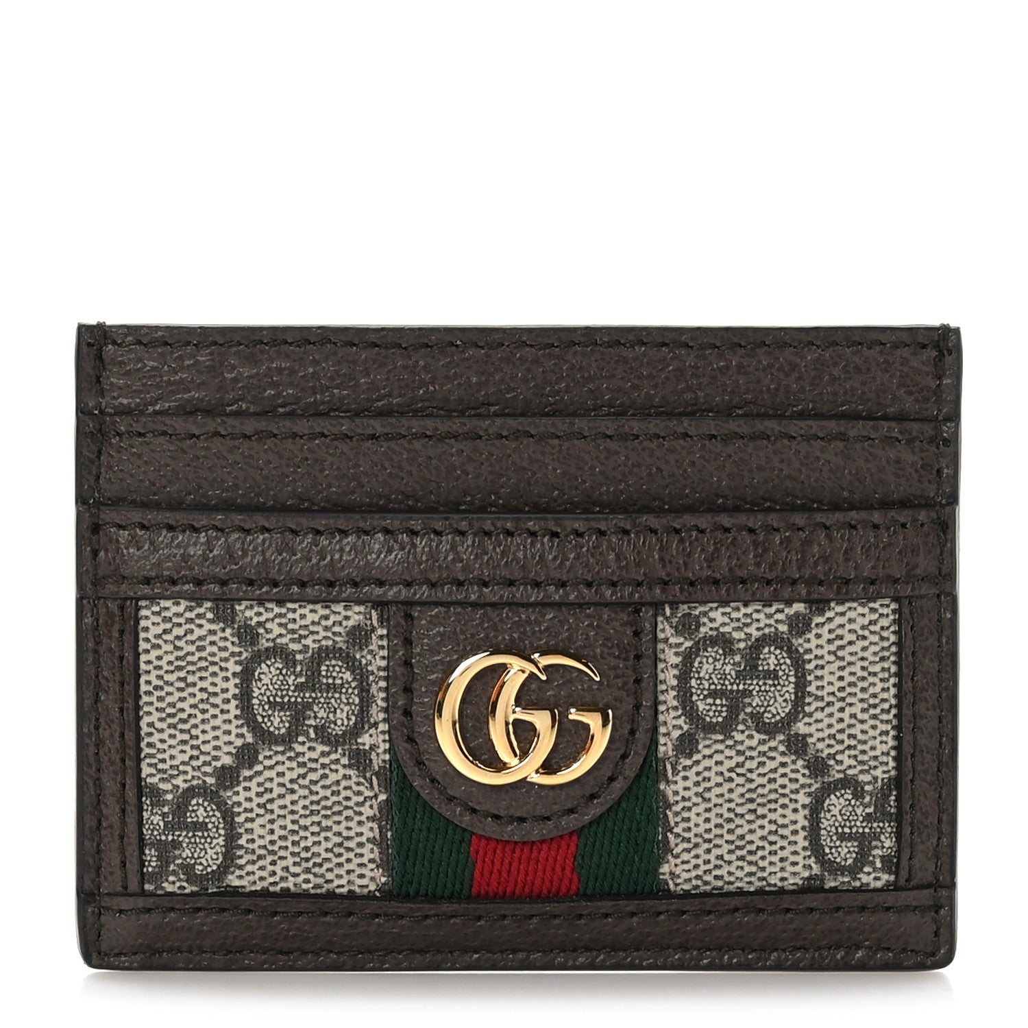 Gucci GG Supreme Monogram Ophidia Card Holder Brown 1 of 6