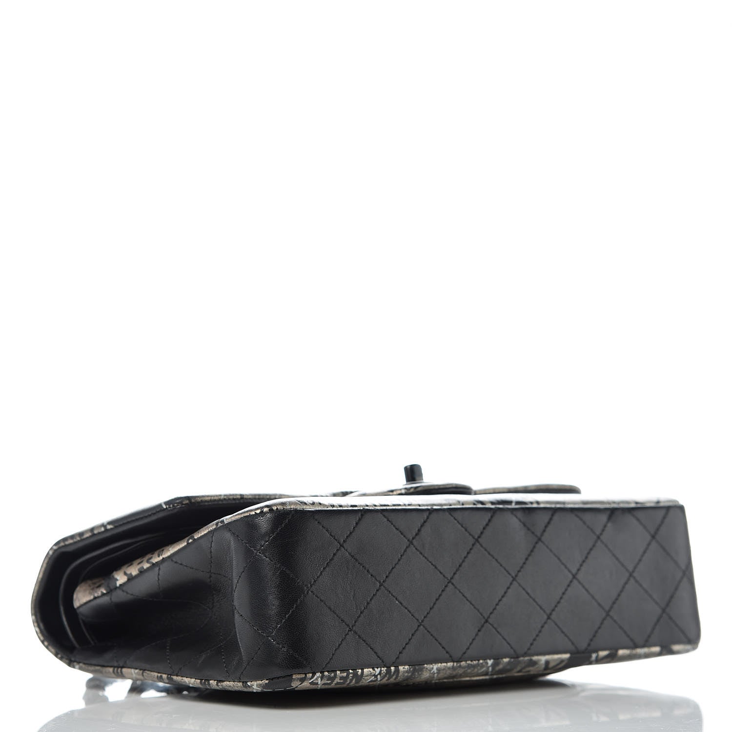 Chanel Lambskin Hand Painted Medium Double Flap Black 4 of 9