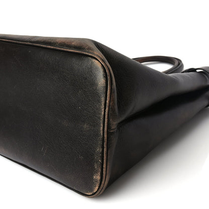 Prada Nappa Vintage Effect Large Buckle Bag With Belt Dark Brown 8 of 8