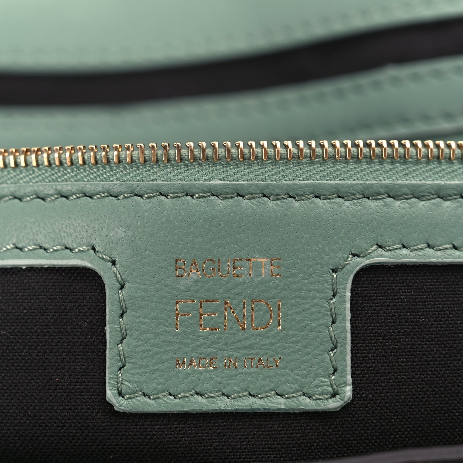 Fendi Nappa FF 1974 Embossed Baguette Menta 5 of 8