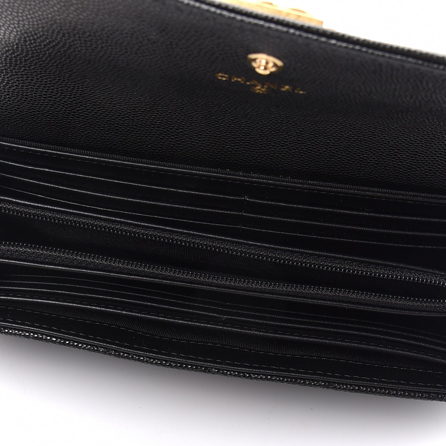 Chanel Caviar Quilted Large Boy Gusset Flap Wallet Black 5 of 9