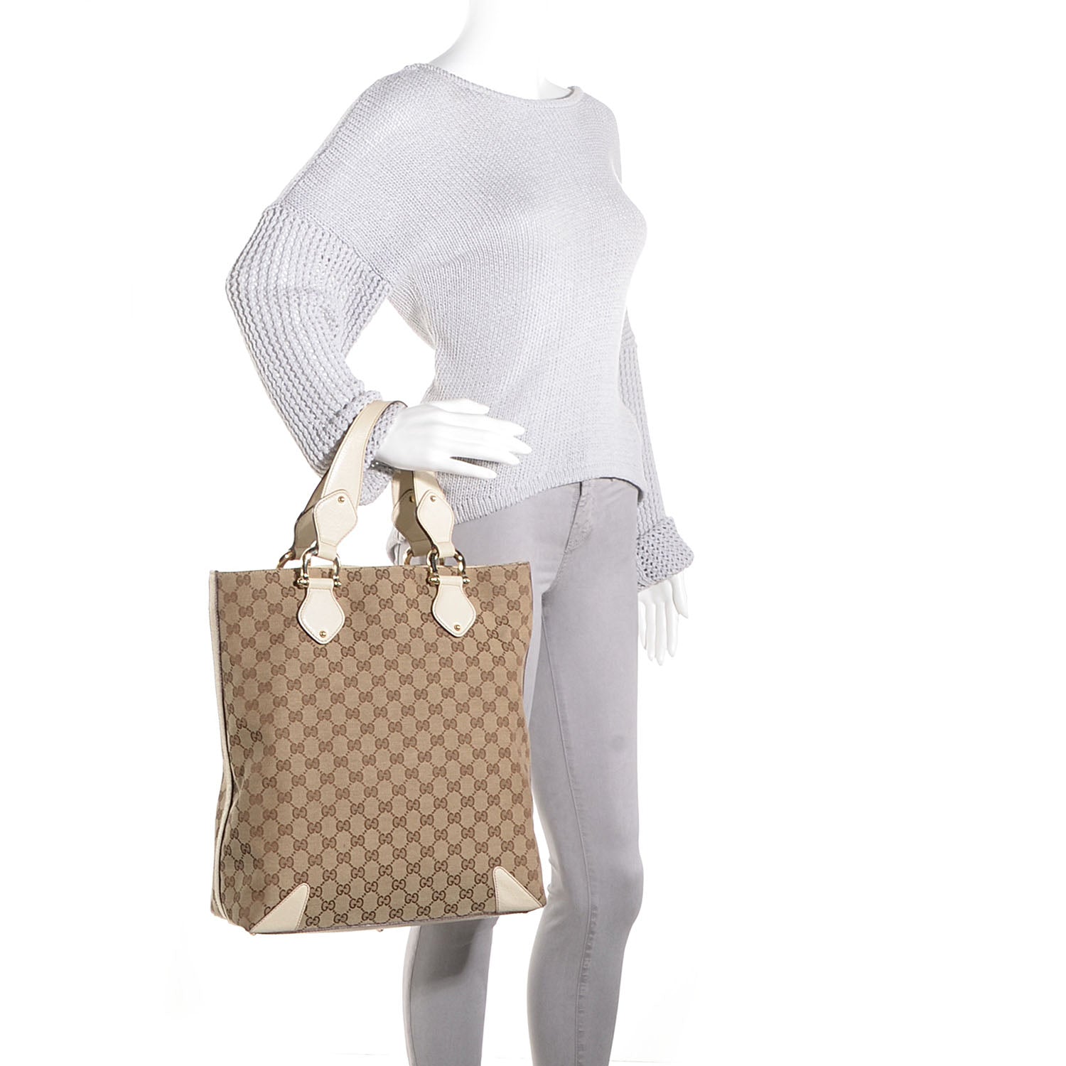 Gucci Monogram Creole Large Tote Off White 2 of 7