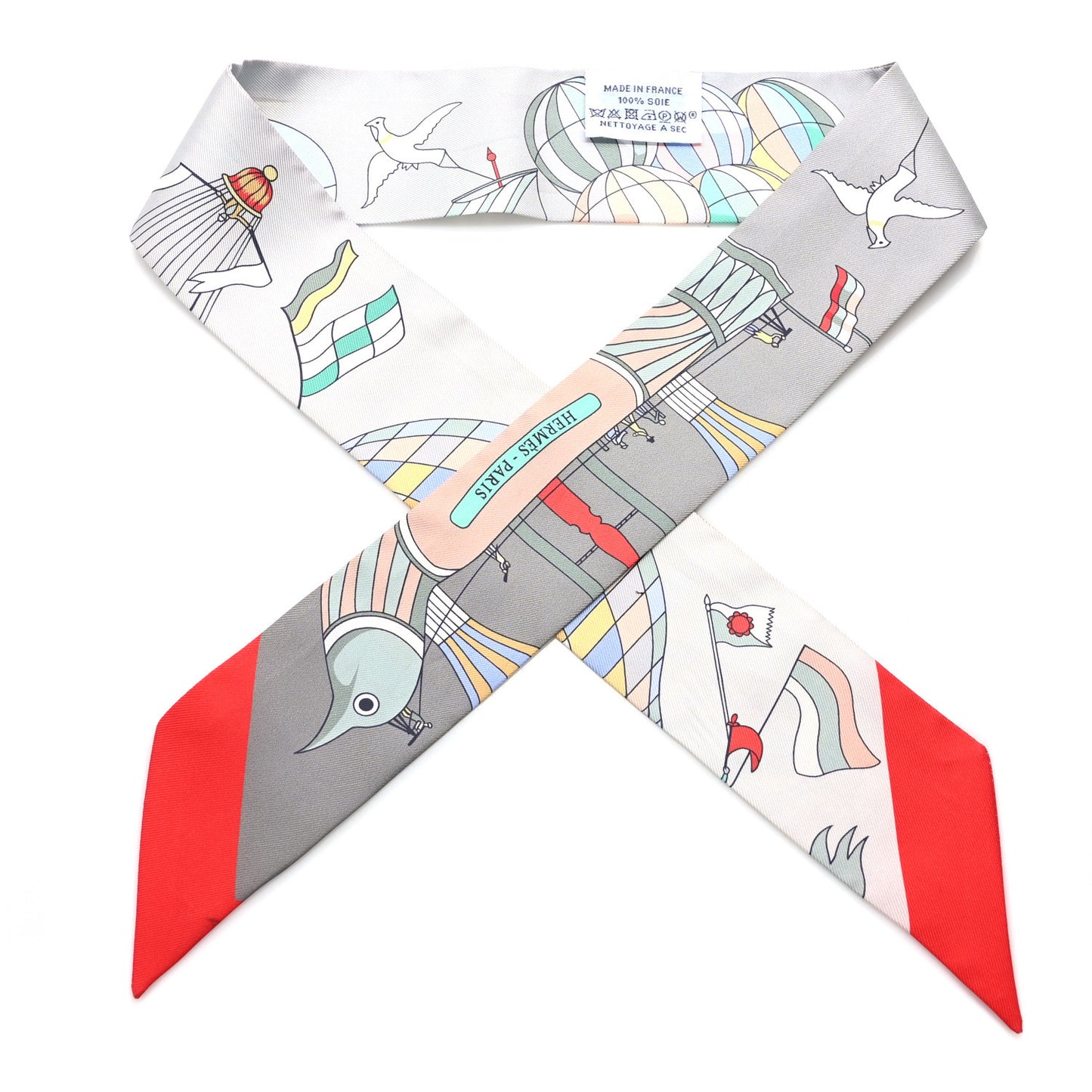 Silk Les Folies Du Ciel Twilly Gris Perle Grenadine Vert