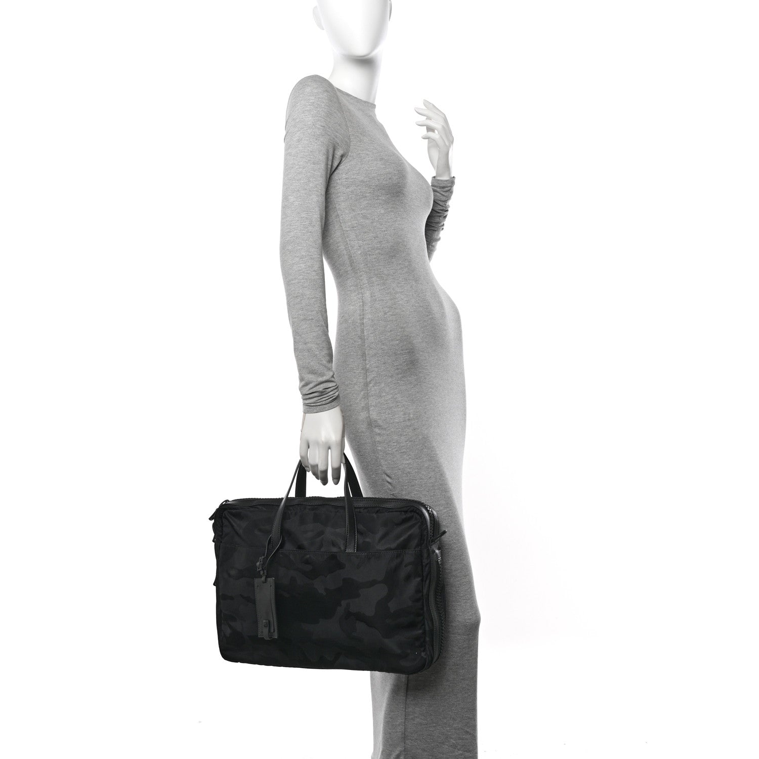 Valentino Garavani Nylon Camouflage Travel Briefcase Black 2 of 10