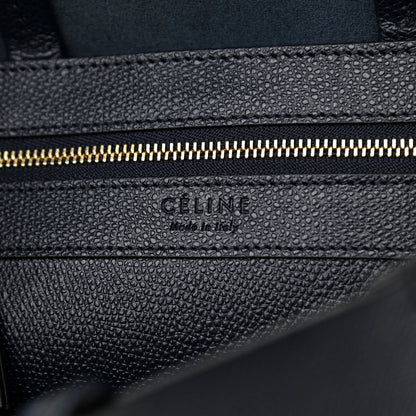 Celine Grained Calfskin Small Vertical Bi-Cabas Navy Terracotta 6 of 12