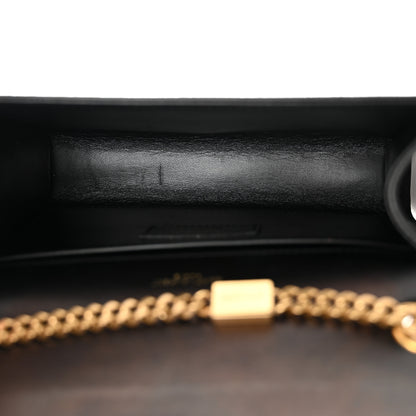 Saint Laurent Suede Embroidered Birds Monogram Chain Wallet Black 5 of 17