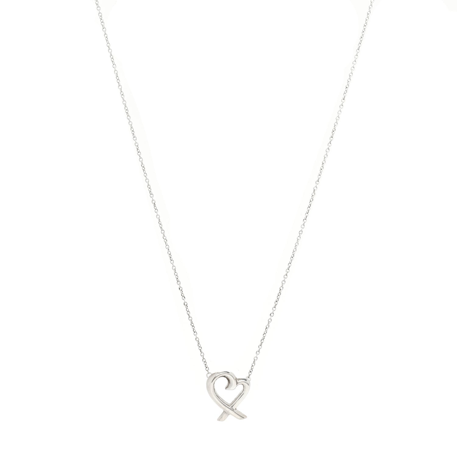 Tiffany Sterling Silver Mini Paloma Picasso Loving Heart Drop Pendant Necklace Bracelet Set 6 of 7