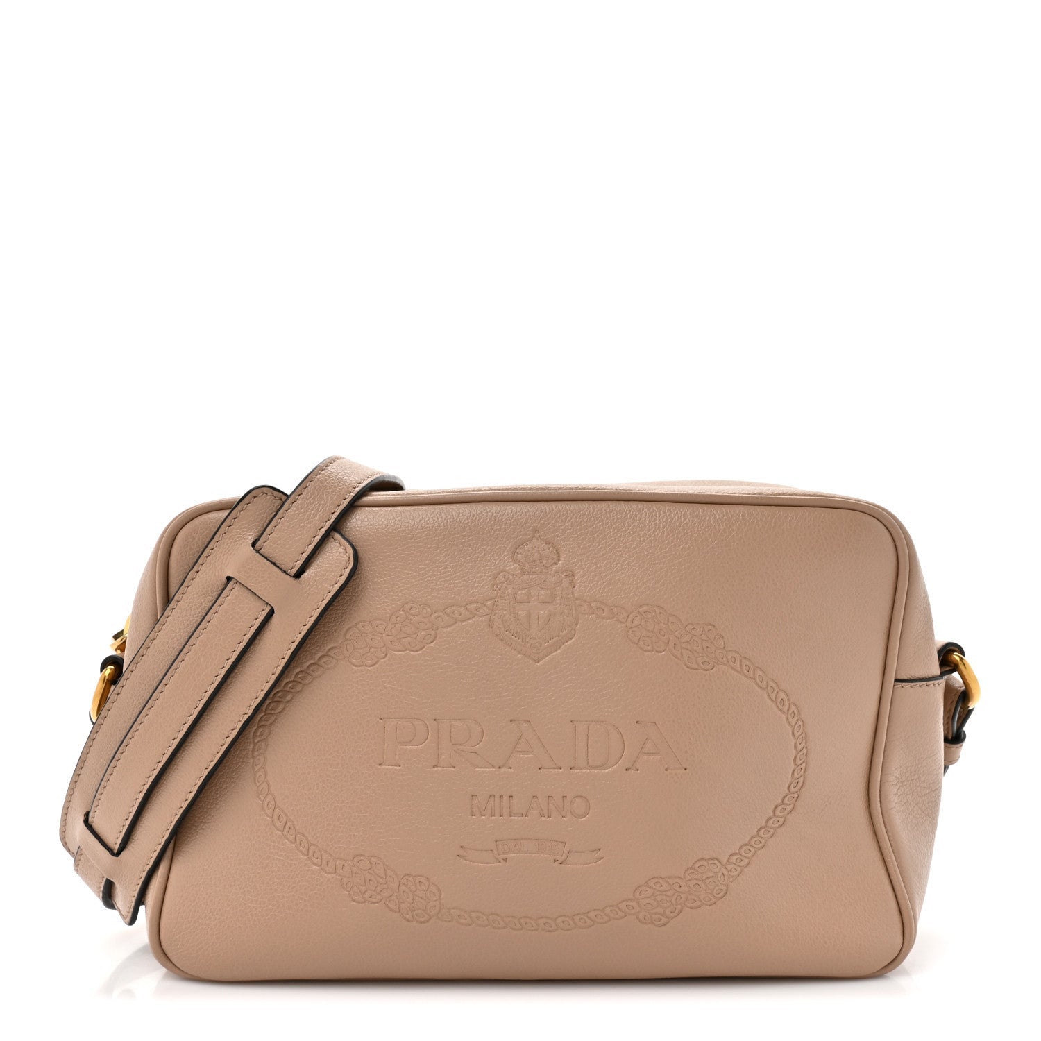 Prada Glace Calfskin Embossed Logo Crossbody Cammeo 1 of 1