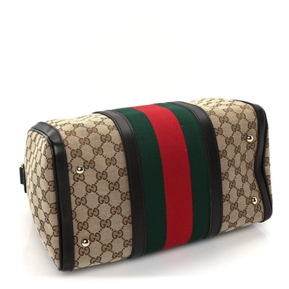Gucci Monogram Vintage Web Medium Boston  Dark Brown 4 of 10