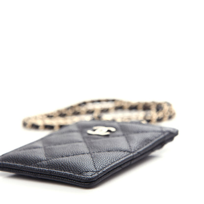 Chanel Caviar Quilted Card Holder On Chain Black 9 of 11