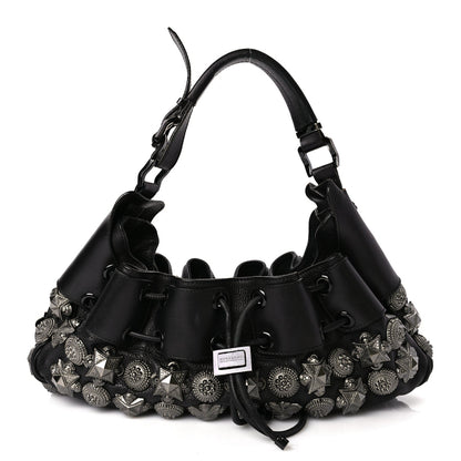 Burberry Calfskin Mason Warrior Studded Hobo Black 1 of 9