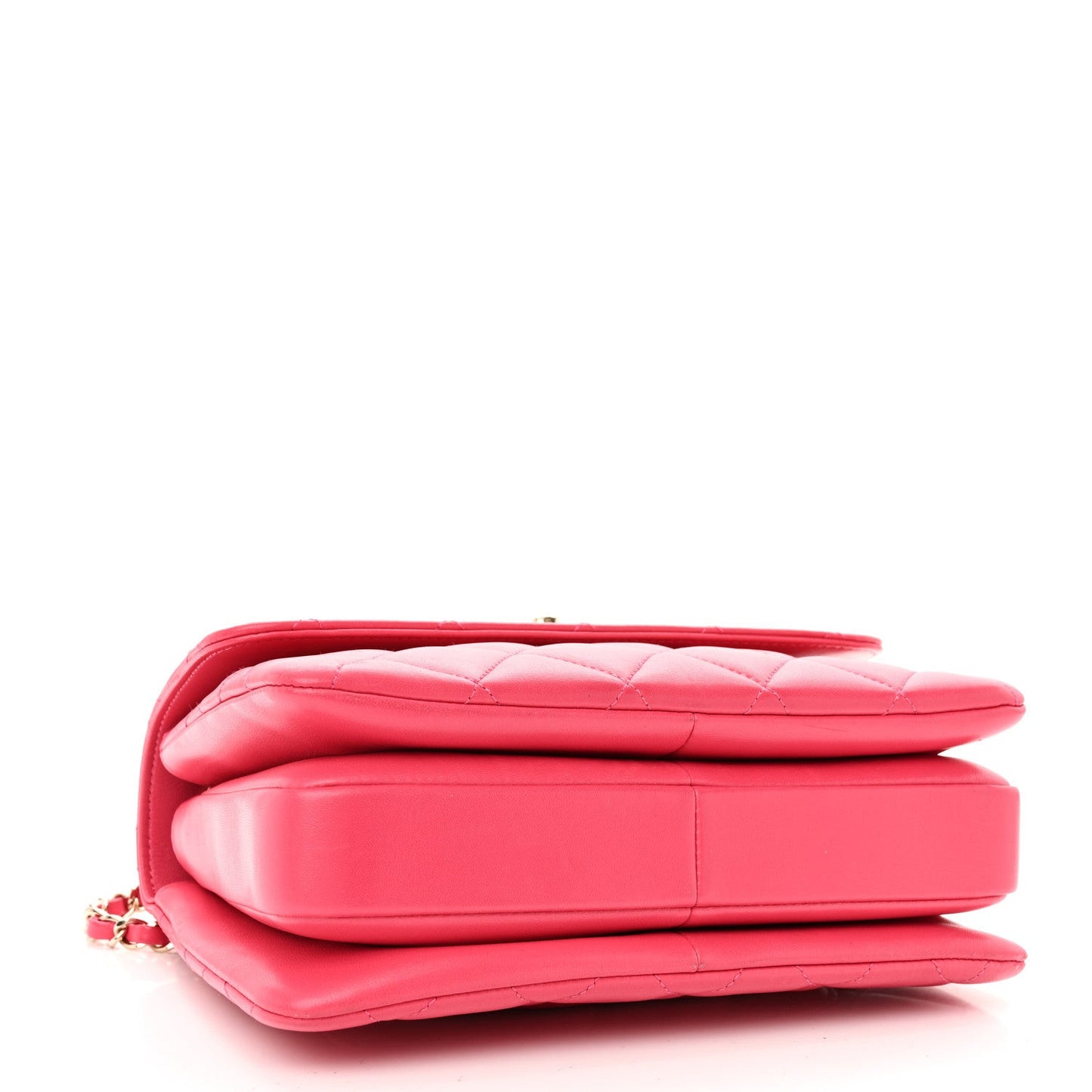 Lambskin Quilted Small Trendy CC Flap Dual Handle Bag Dark Pink