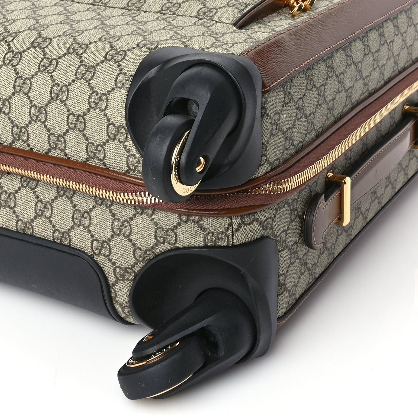 GG Supreme Monogram Azalea Calfskin Retro Interlocking G Carry On Trolley Brown Sugar