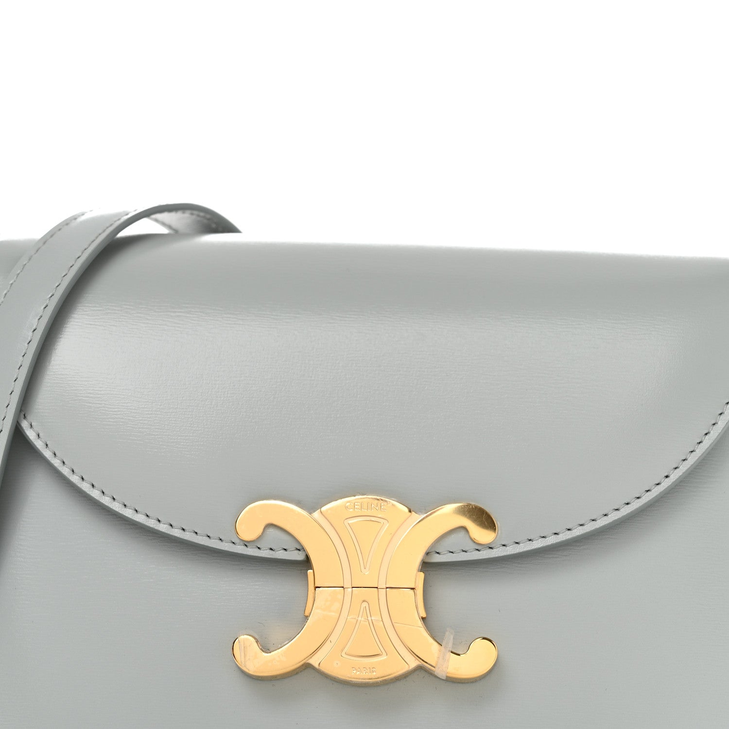 Celine Shiny Calfskin Besace Clea Triomphe Blue Gray 8 of 10