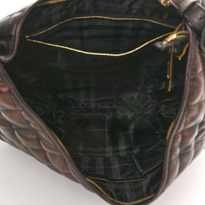 Burberry Metallic Calfskin Quilted Hoxton Hobo Bronze 4 of 8