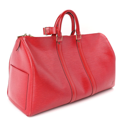 Louis Vuitton Epi Keepall 45  Castillan Red 2 of 8