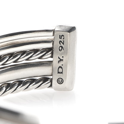 David Yurman Sterling Silver Diamond Narrow Stax Cuff Bracelet 5 of 5