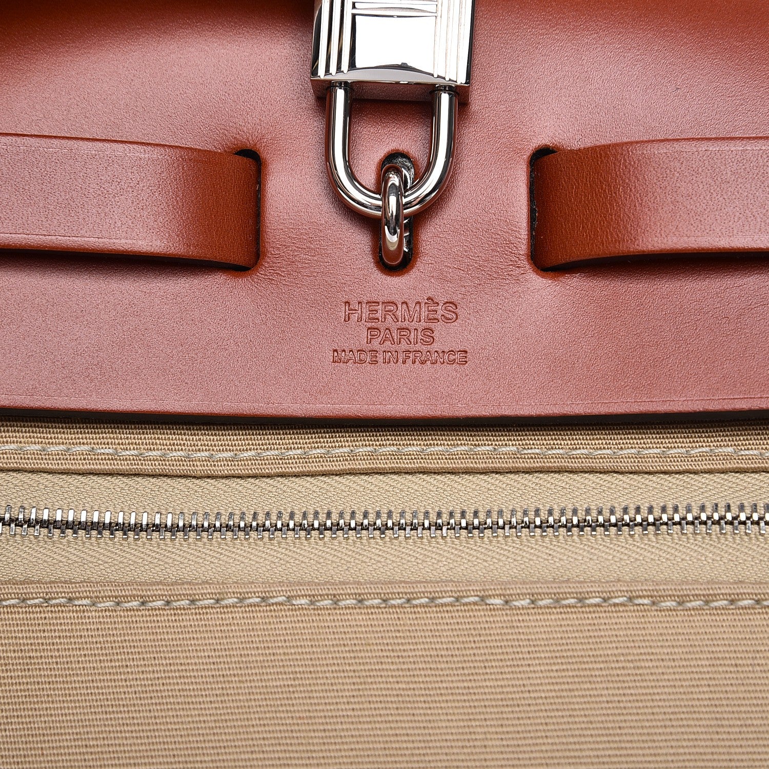 Hermes Vache Hunter Toile Herbag Zip 31 PM Trench Cuivre 9 of 11