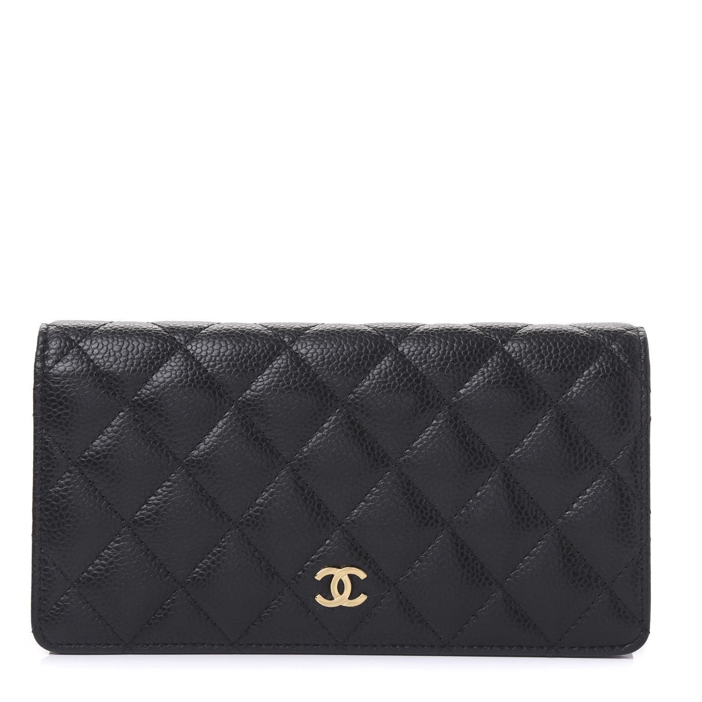 Caviar Quilted Yen Wallet Black