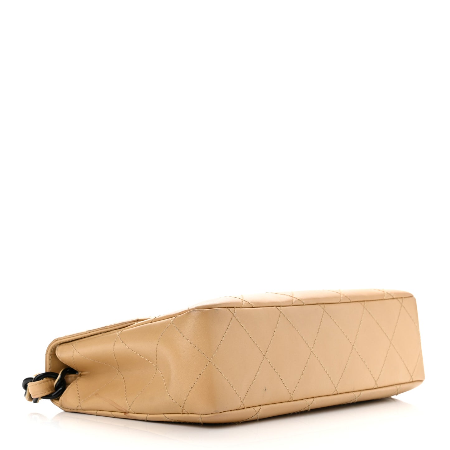 Lambskin Quilted Medium Single Flap Beige