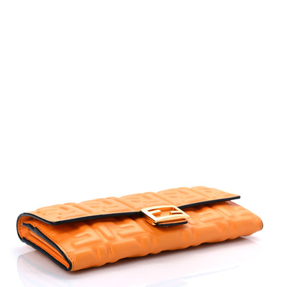 Fendi Nappa Matisse FF Embossed Continental Wallet on Chain Clementine 4 of 7