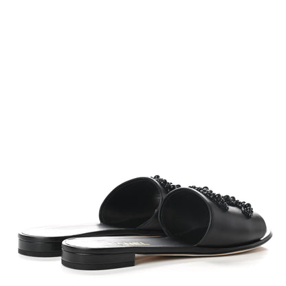 Chanel Lambskin Beaded CC Mules 39.5 Black 4 of 10