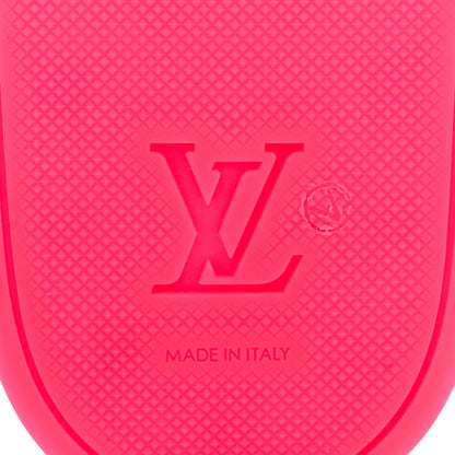 Louis Vuitton Rubber Embossed Monogram Mens Waterfront Mules 11 Pink 6 of 10