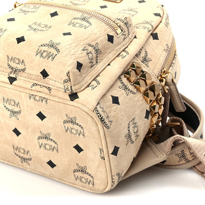 MCM Visetos Side Stud Mini Stark Backpack Beige 8 of 8