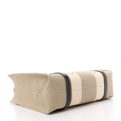 Chloe Linen Calfskin Medium Woody Ribbon Tote White Black 4 of 11