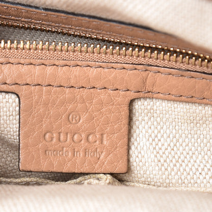 Gucci Pebbled Calfskin Small Soho Top Handle Bag Camelia 7 of 11