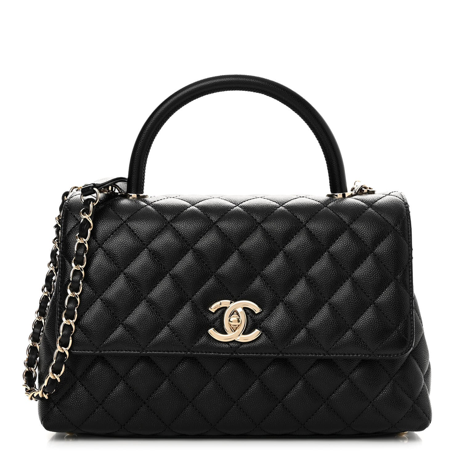 Chanel Caviar Quilted Small Coco Handle Flap Black 1 of 12