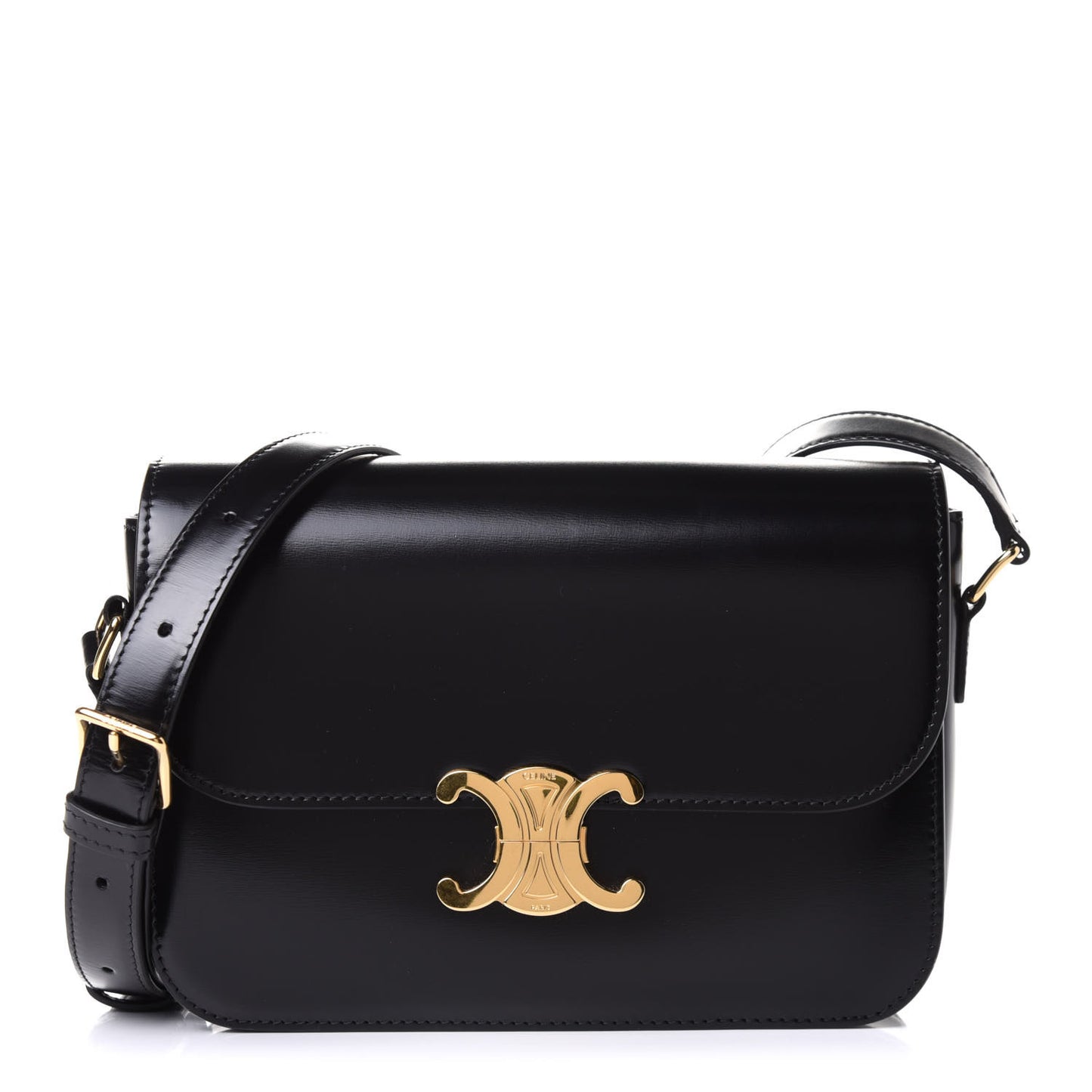 Shiny Calfskin Medium Triomphe Black