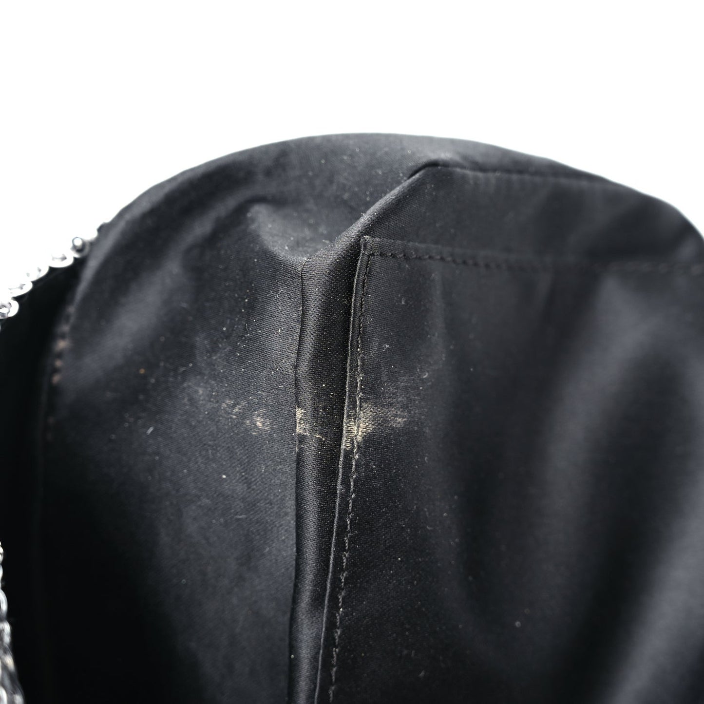 Sequin Medium Single Flap Dark Silver