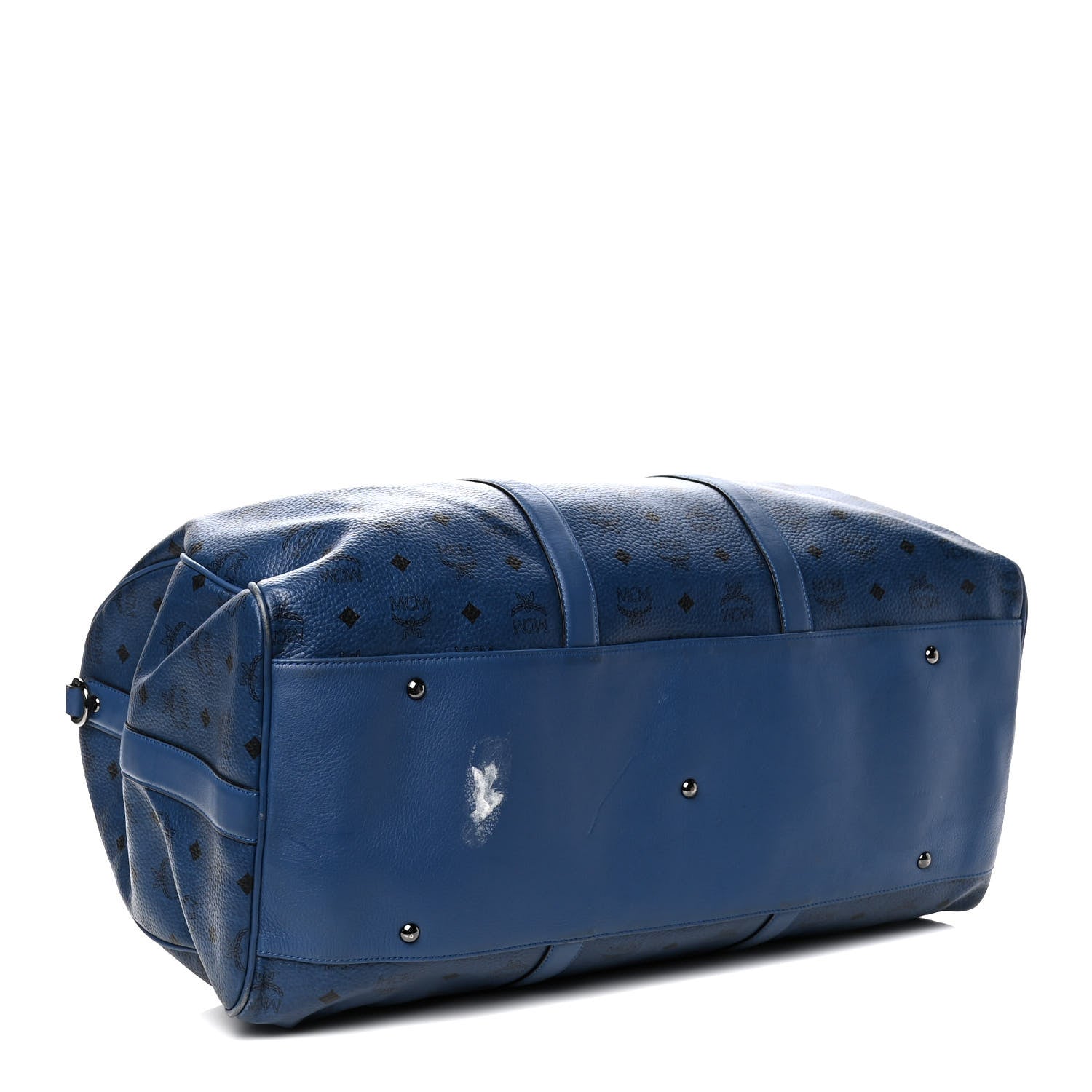 MCM Visetos Medium Traveler Weekender Bag Navy Blue 3 of 5