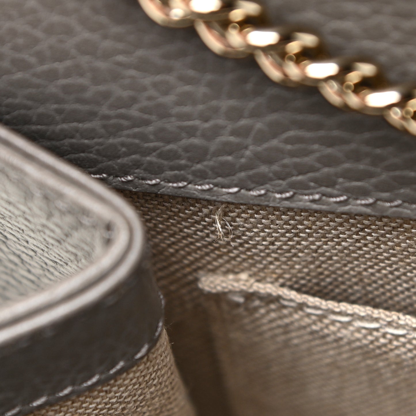 Dollar Calfskin Small Interlocking G Shoulder Bag Loess