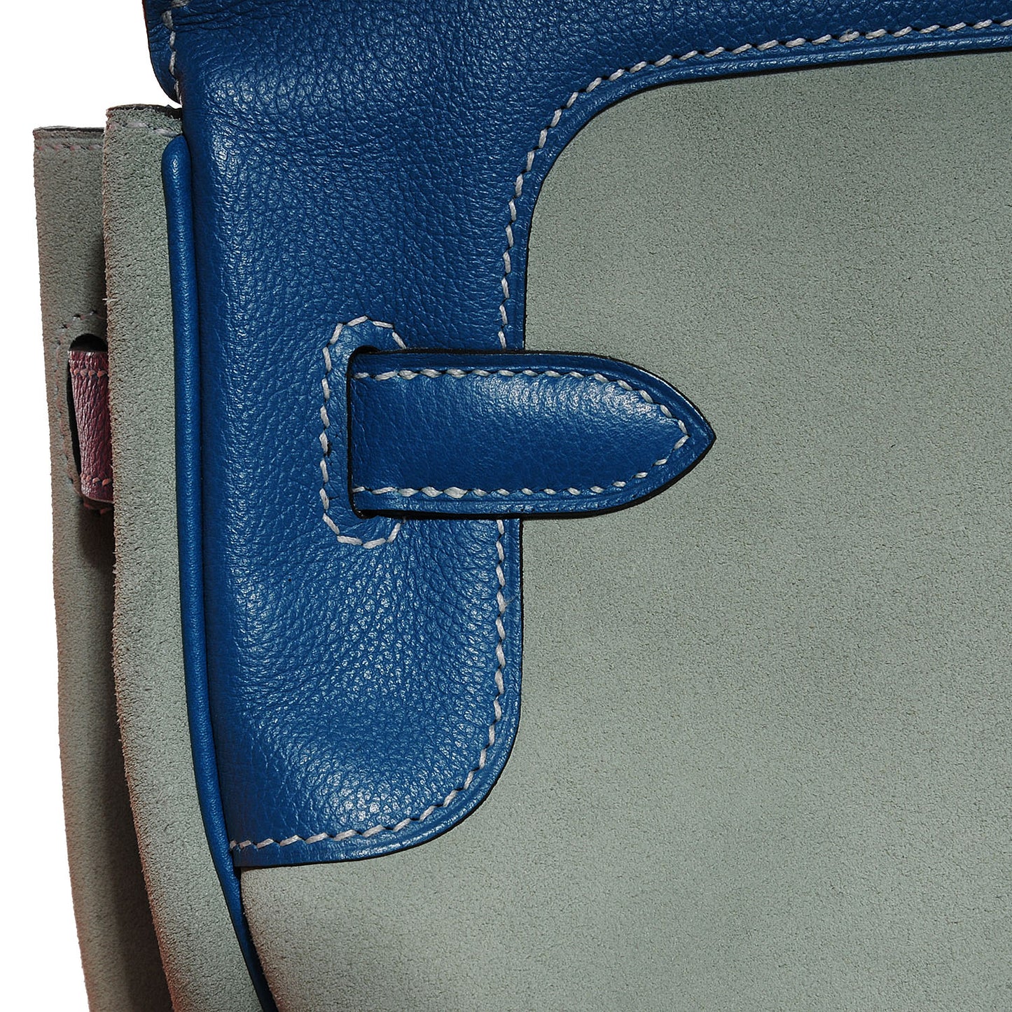 Veau Doblis Evergrain Grizzly Birkin 35 Bleu de Galice Ciel