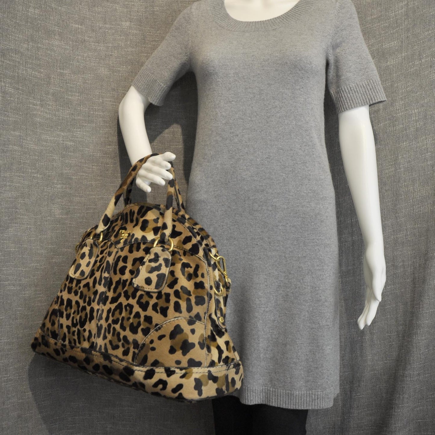 Calf Hair Leopard Print Bauletto