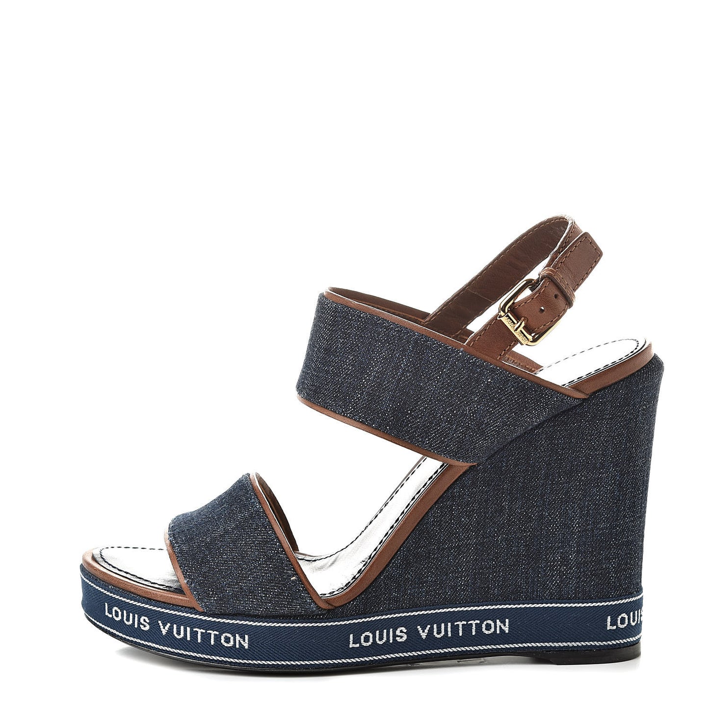 Denim Croisiere Wedge Sandals 41 Marine