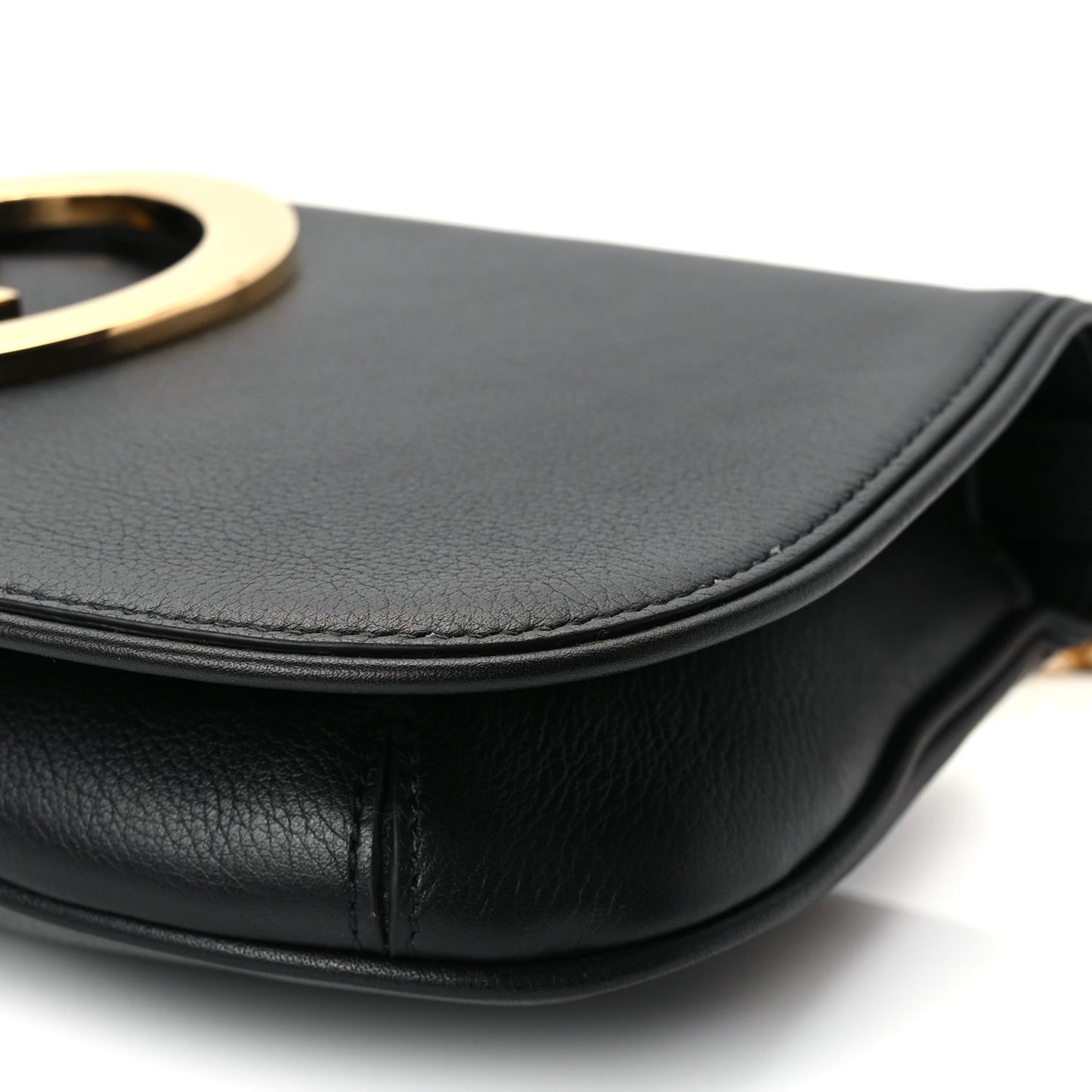Roxy Calfskin Blondie Chain Shoulder Flap Bag Black