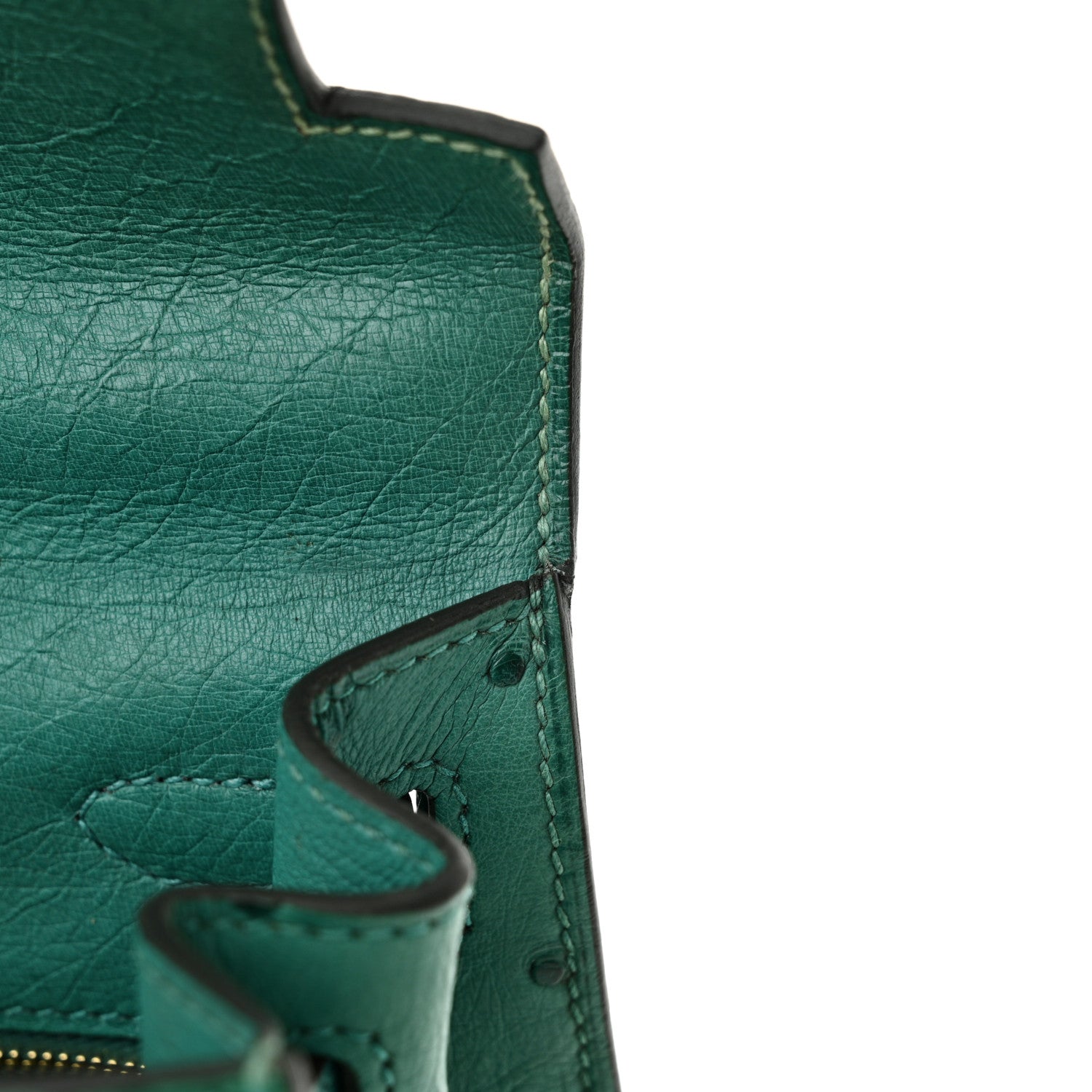 Hermes Ostrich Kelly Sellier 25 Vert Verone 12 of 18