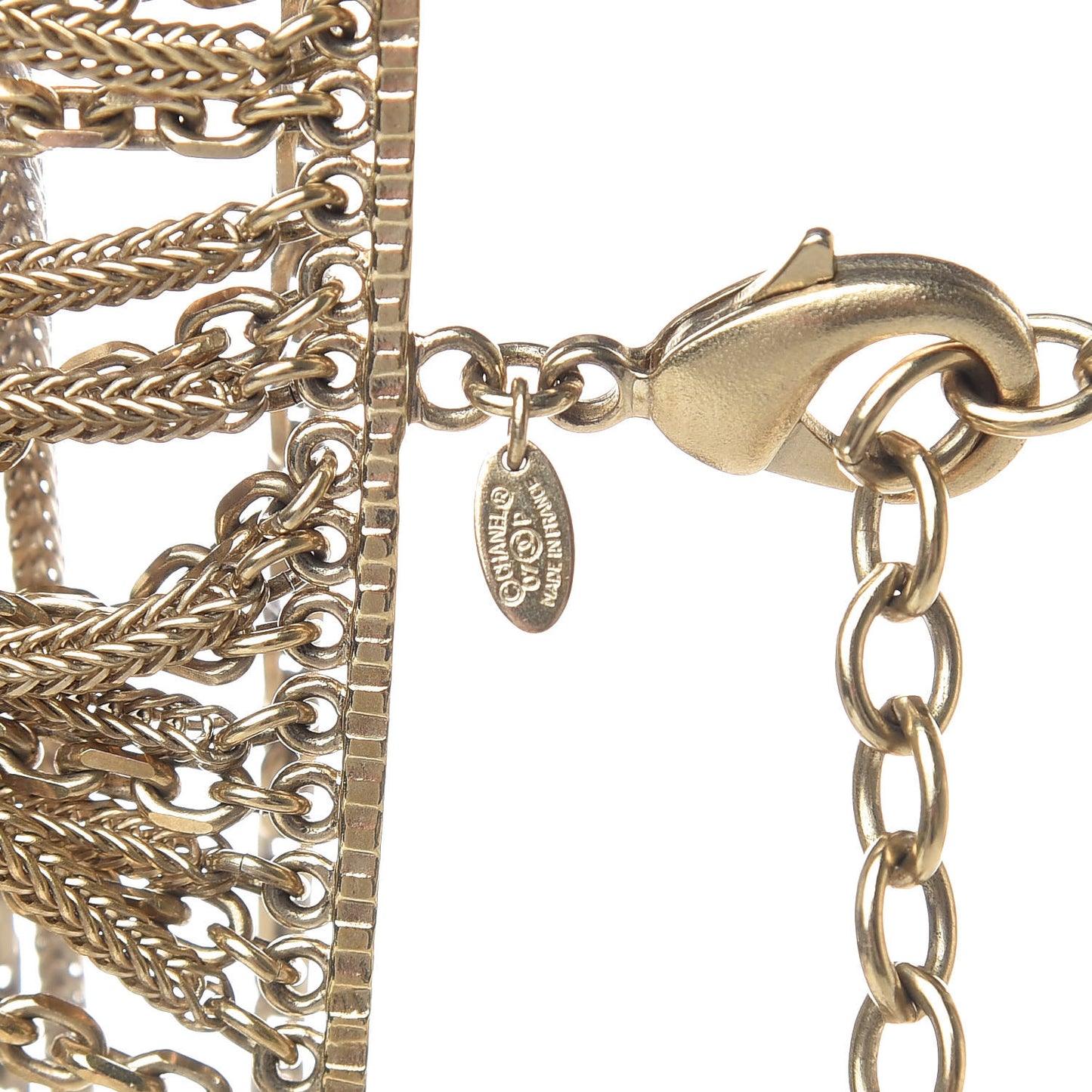 Multi Strand Chain Short Necklace Gold