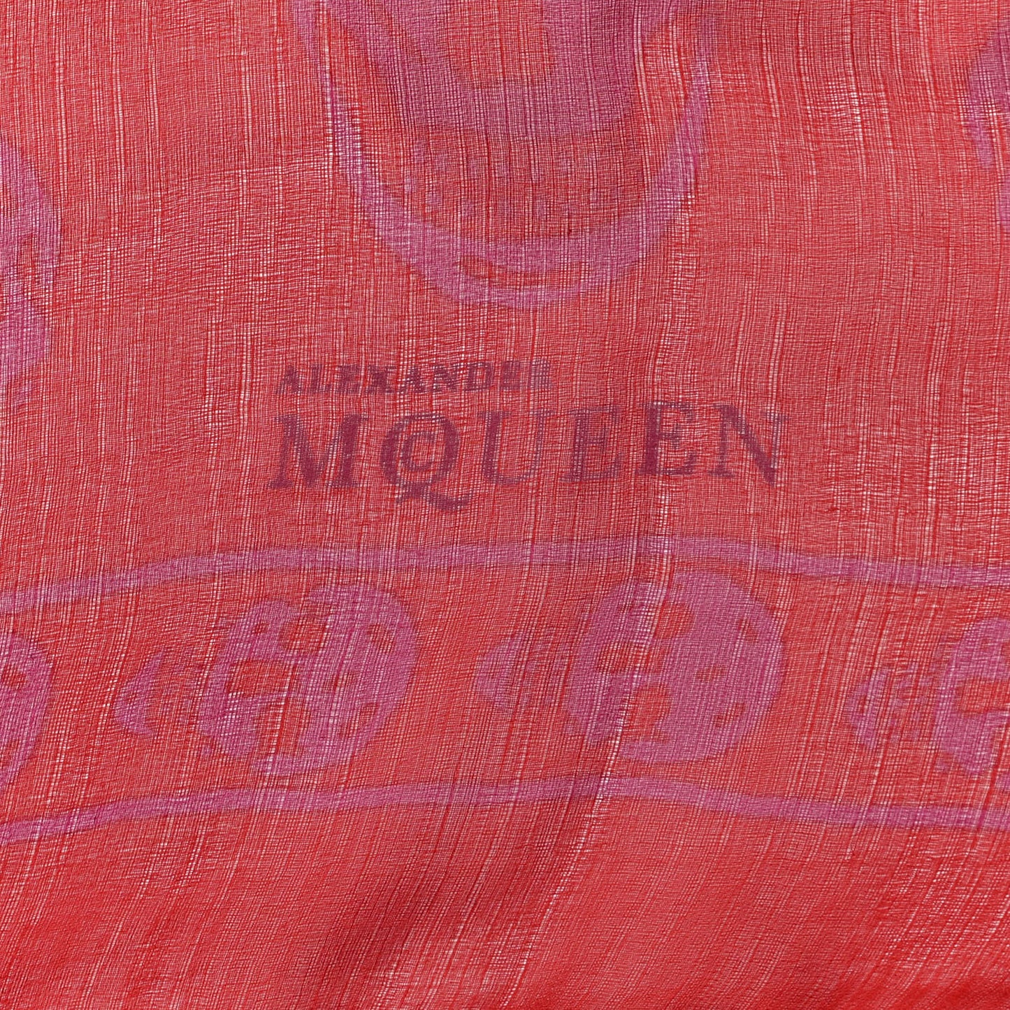 Silk Chiffon Skull Scarf Red