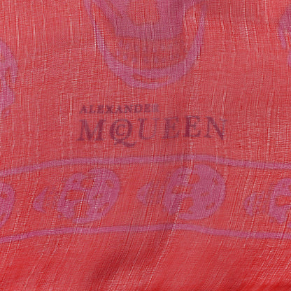 Alexander McQueen Silk Chiffon Skull Scarf Red 2 of 6